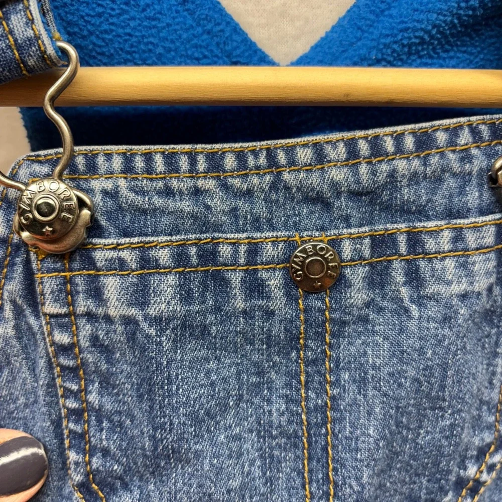 Gymboree Kids X-Small Denim Overalls Blue Fleece Lined Cuffed‎ Jeans